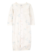 Baby Girl 3-Piece Puppy Converter Gown & Cap Set - Ivory, image 2 of 4 slides