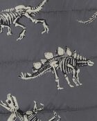 Kid Fossil Dino Print Packable Puffer Jacket, image 5 of 6 slides