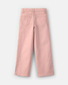 Girls Twill Relaxed Straight-Leg Pants - Pink, image 2 of 4 slides