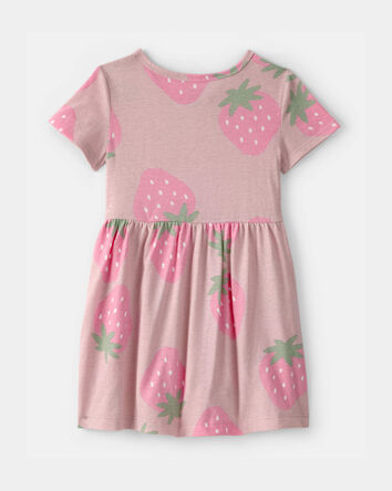 Toddler Girl Strawberry Short-Sleeve Dress - Pink, 