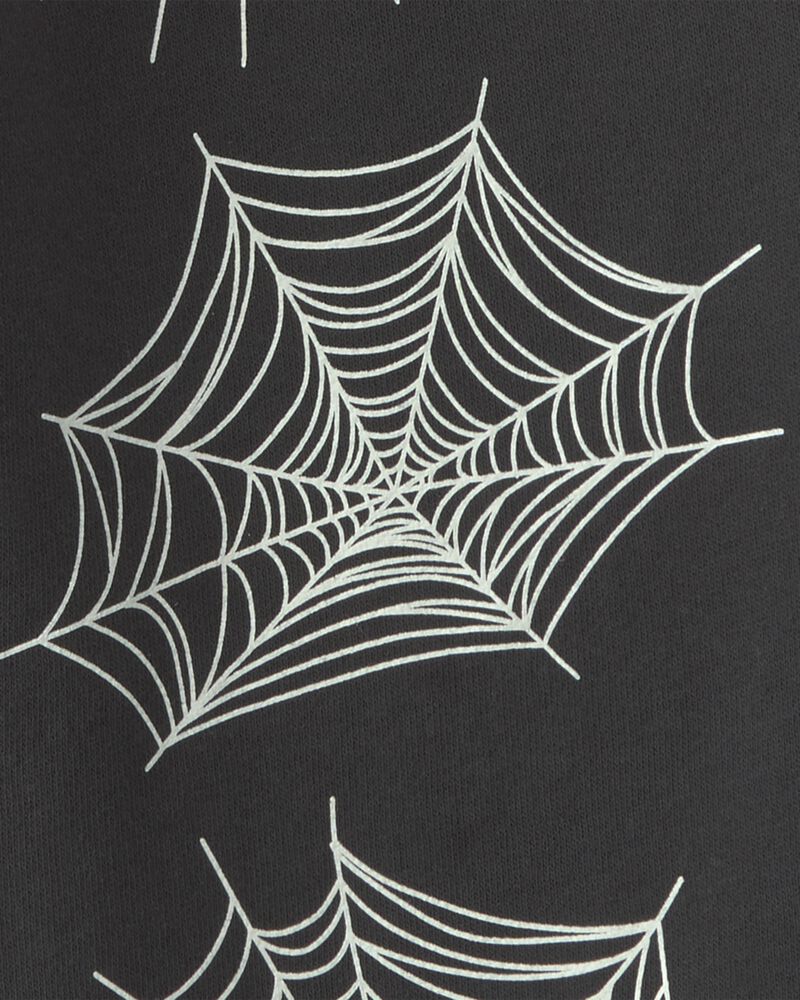 Boys 'Trick Or Treat' Spider Web Halloween French Terry Joggers - Black, image 3 of 4 slides
