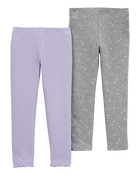 Baby 2-Pack Glitter Leggings, image 2 of 3 slides