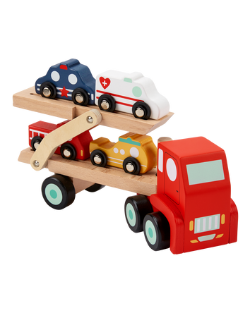Toddler Wooden Rescue Car Carrier, 