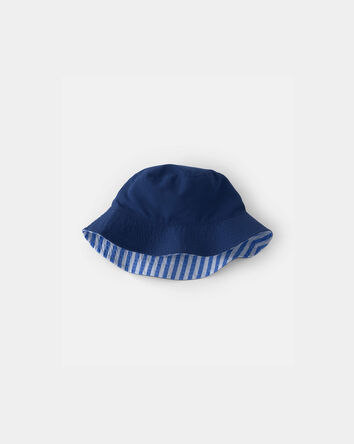Tout-petit gar&ccedil;on - Chapeau de soleil r&eacute;versible &agrave; rayures - Bleu, 