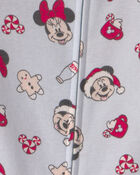 B&eacute;b&eacute; - Pyjama ajust&eacute; 1 pi&egrave;ce &agrave; pieds en 100 % coton &agrave; motif Disney Mickey Mouse de No&euml;l &ndash; Bleu, image 4 sur 4 diapositives