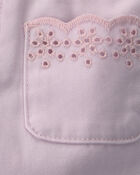 Baby Girl Straight-Leg Scalloped Pocket Pants - Purple, image 3 of 4 slides