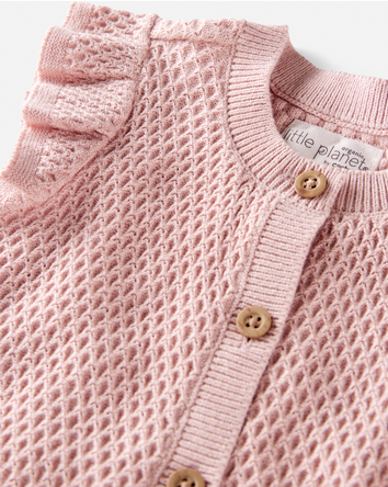 Baby Organic Cotton Crotchet Knit Romper, 