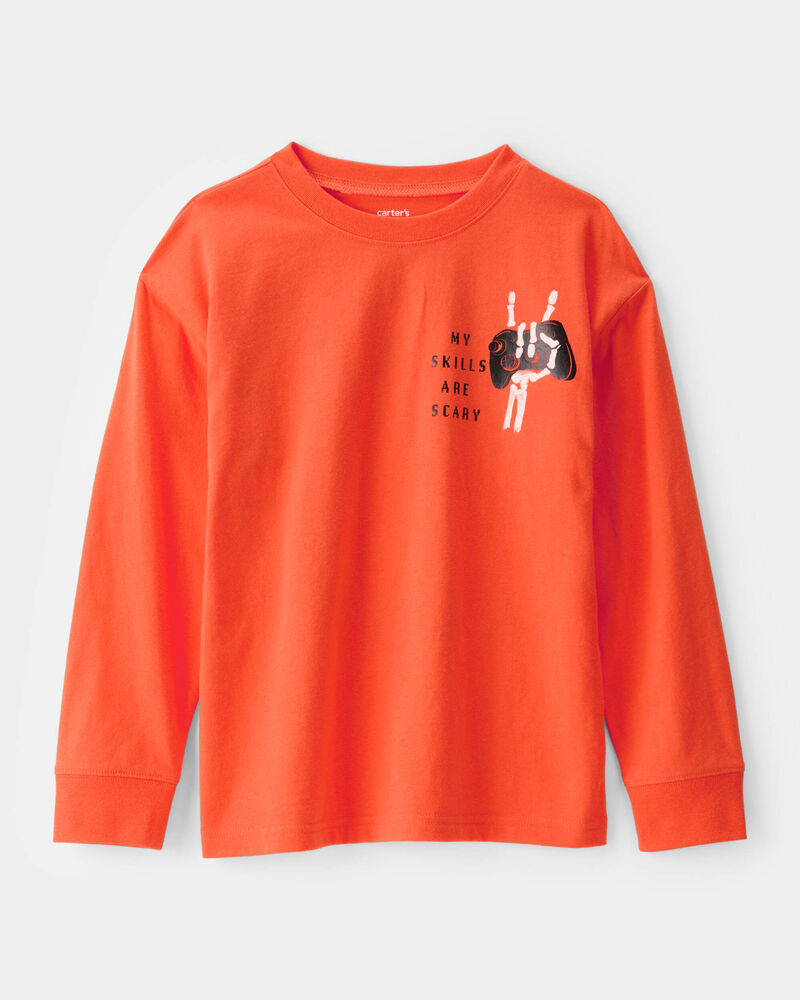 Kid Halloween Video Game Long-Sleeve Graphic Tee, image 1 of 5 slides