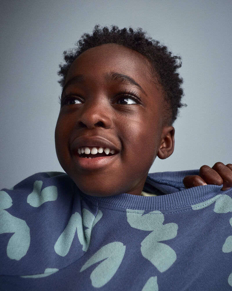 Toddler Otter Sweatshirt&trade; with Pockets in Abstract Print - Slate Blue, image 3 of 5 slides