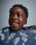 Toddler Otter Sweatshirt&trade; with Pockets in Abstract Print - Slate Blue, image 3 of 5 slides