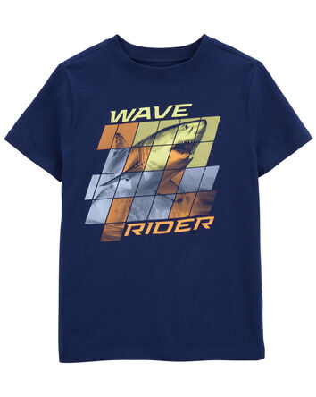 T-shirt à imprimé de requin Wave rider shark, 