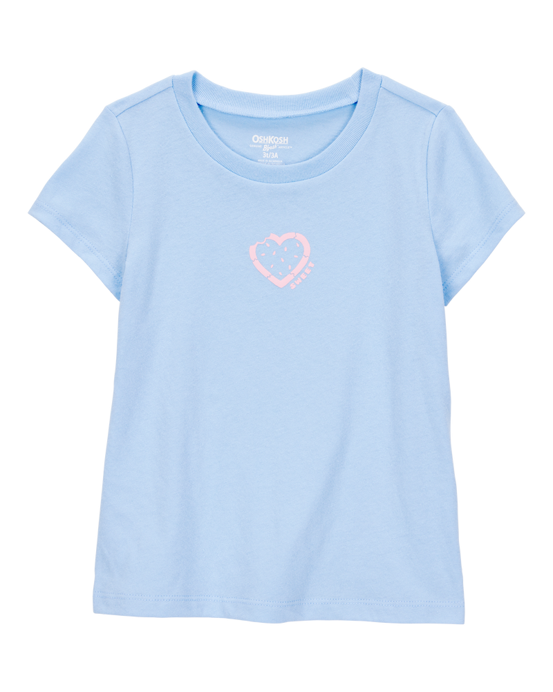Toddler Heart Short-Sleeve Graphic Tee - Blue, image 1 of 4 slides