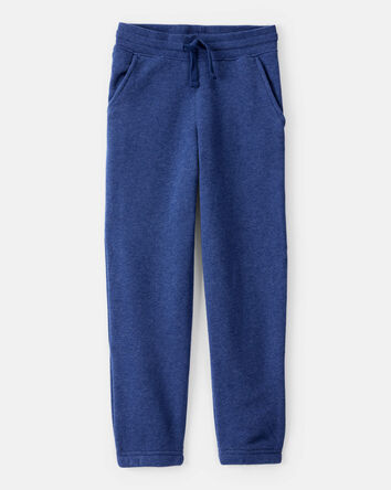 Garçons - Pantalon de jogging à cordon de serrage en molleton de couleur unie - Bleu, 