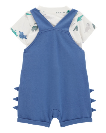 Baby 2-Piece Dinosaur Tee & Shortall Set - Navy, 