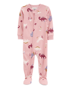 Toddler 1-Piece Dinosaur 100% Snug Fit Cotton Footie Pyjamas, image 1 of 4 slides