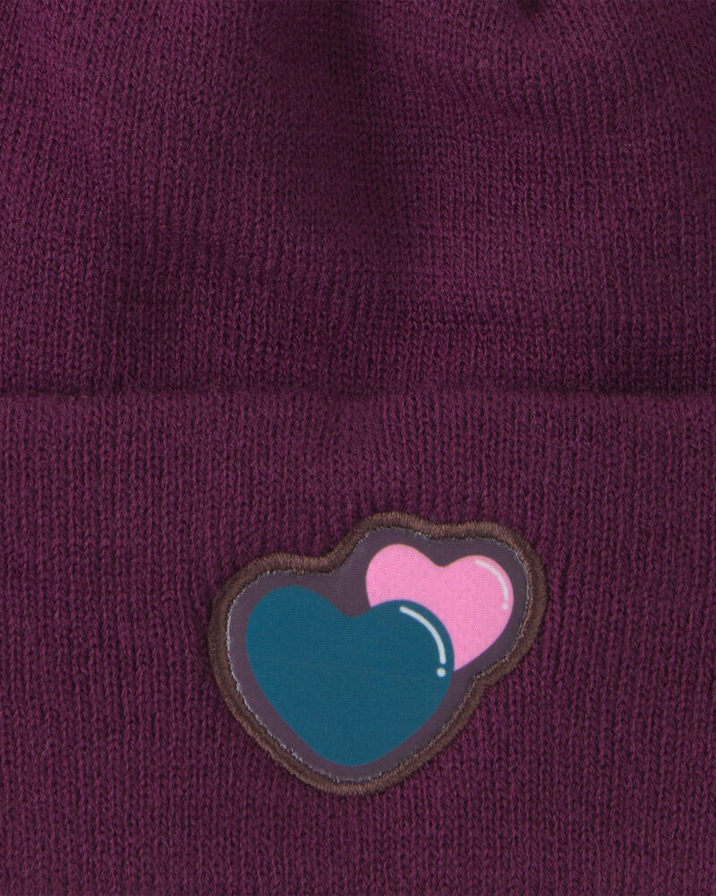 Filles - Tuque  C&oelig;urs Kombi - Mauve, image 2 sur 2 diapositives