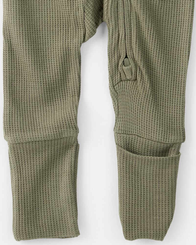 Baby Boy Solid 2-Way Zip PurelySoft Sleeper - Green, image 3 of 8 slides