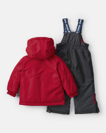 Tout-petit garçon - Habit de neige 2 pièces uni - Rouge, 