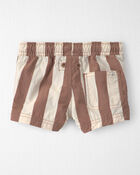 Baby Boy Recycled Swim Trunks in Brown Stripes, image 2 of 5 slides