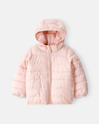 Toddler Girl Midweight Packable Puffer - Pink, image 1 of 4 slides