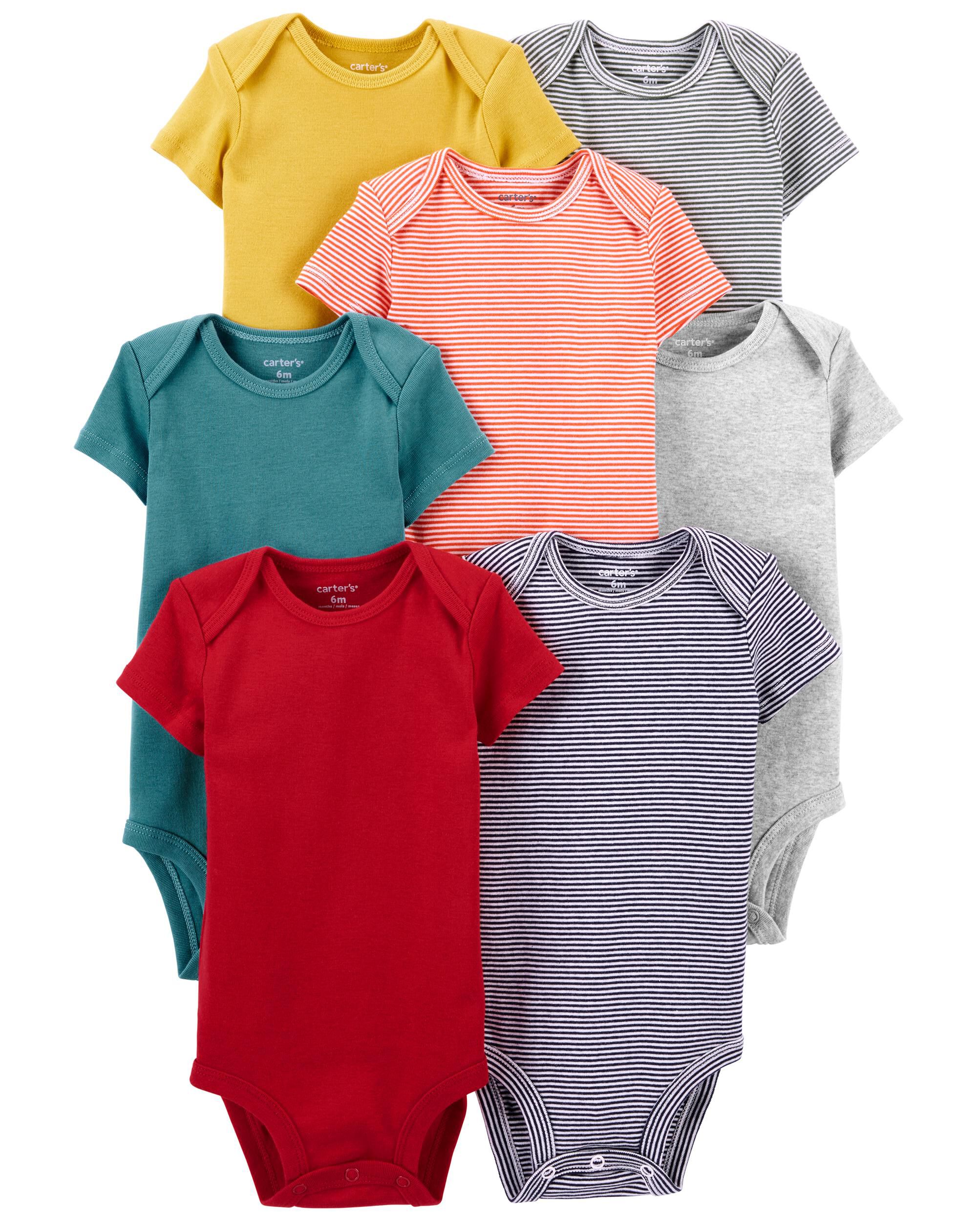Multi 7 Pack Short Sleeve Bodysuits Carter s Oshkosh Canada