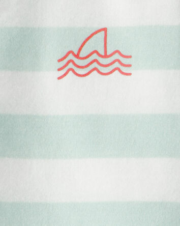 Baby Boy 2-Piece Shark Striped Top & Short Set - Blue/Ivory, 