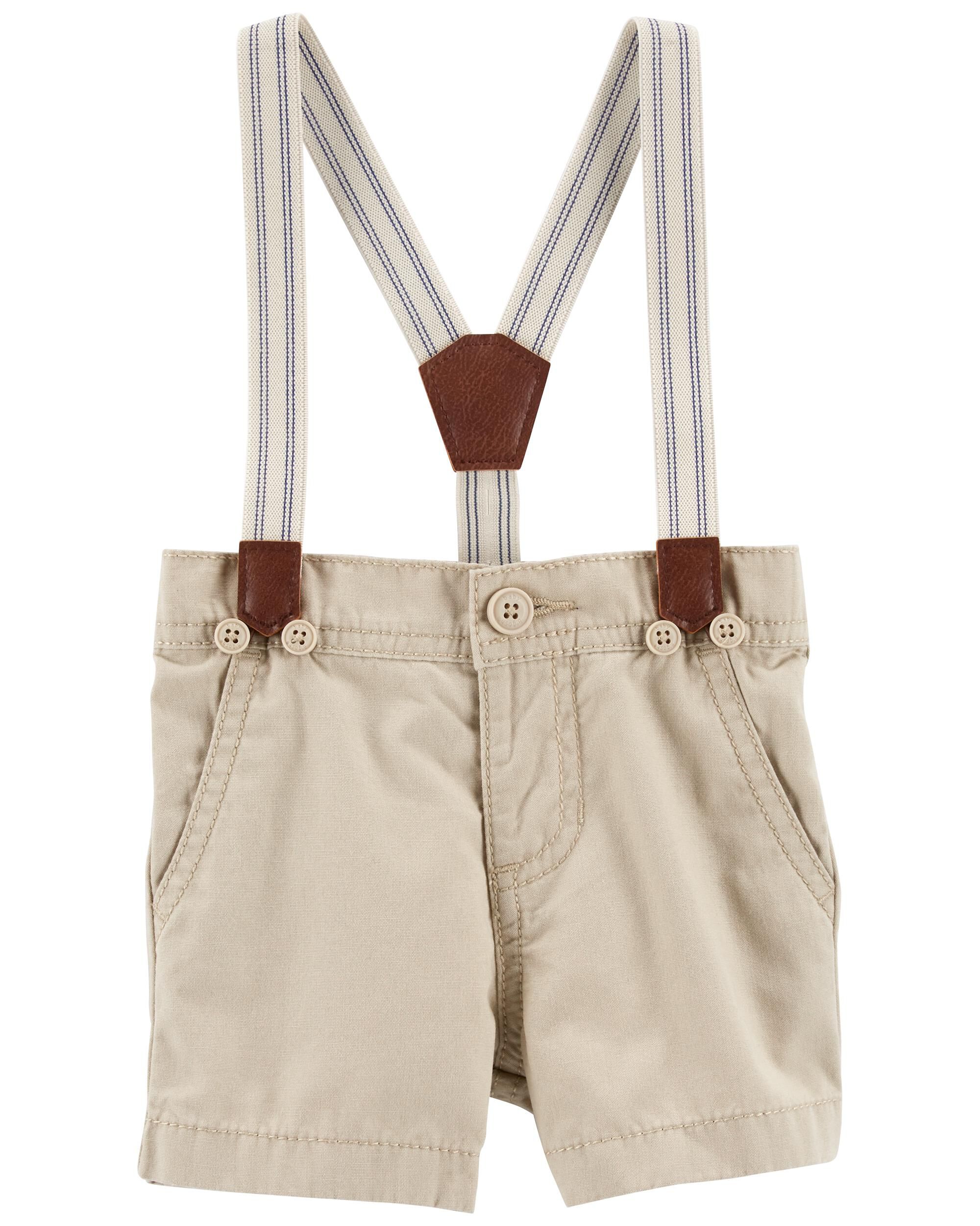 Khaki shorts best sale suspenders