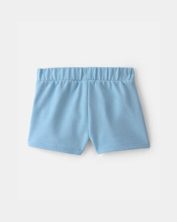 Baby Girl Tropical Flower French Terry Shorts - Blue, 