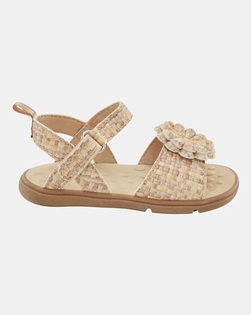 Baby  Every Step&reg; First Walker Woven Flower Accent Sandals - Beige, 