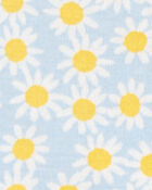 Enfant en bas âge Pyjama 1 pièce en coton ajusté à marguerites - Bleu, image 2 sur 4 diapositives
