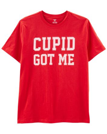 Adult Valentine's Day Cupid Got Me Jersey Tee, 
