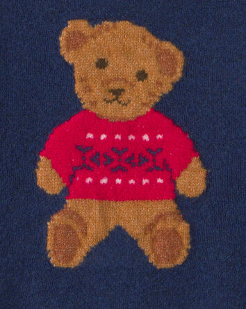 Toddler Boy Bear Sweater - Navy Blue, 