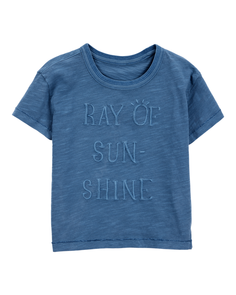 Tout-petit T-shirt à manches courtes imprimé de soleil - Bleu, image 1 sur 4 diapositives