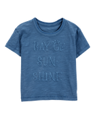 Tout-petit T-shirt à manches courtes imprimé de soleil - Bleu, image 1 sur 4 diapositives