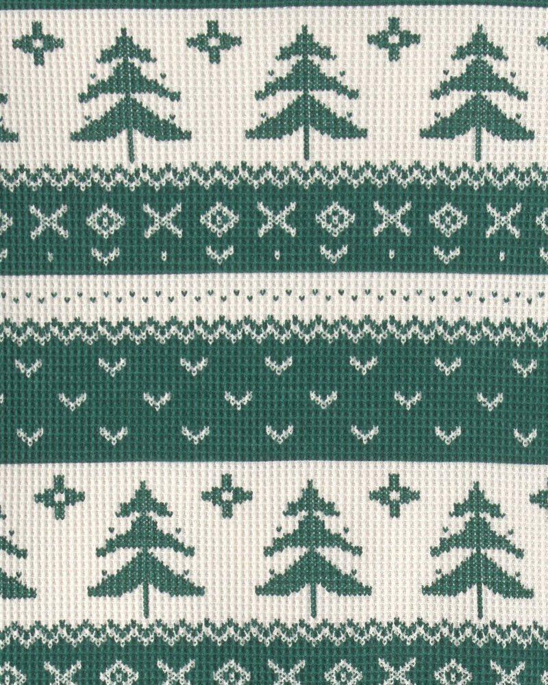 Jeune - Pyjama 2 pi&egrave;ces en tricot gaufr&eacute; fait avec du coton biologique &agrave; motif jacquard, image 3 sur 3 diapositives