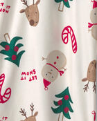 Adult Christmas Icon Fleece Loose Fit Pyjama Bottoms - Cream, image 3 of 4 slides