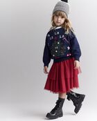 Toddler 'Fa la la' Christmas Tree Pullover Sweater - Navy, image 3 of 7 slides