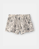 Toddler Girl Floral Crinkle Shorts - Cream, image 4 of 6 slides