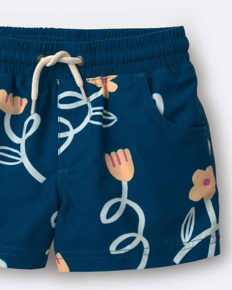 Tout-petit gar&ccedil;on - Short maillot de bain &agrave; imprim&eacute; floral - Sarcelle, image 5 sur 7 diapositives