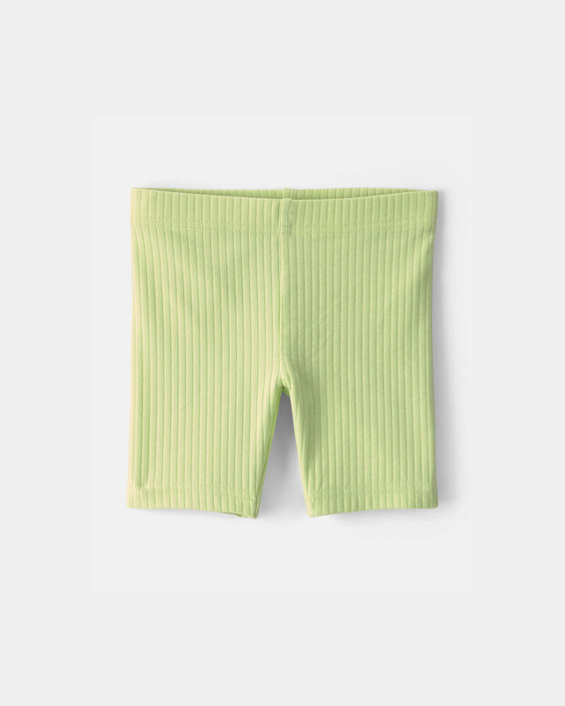 Toddler Girl Ribbed Bike Shorts - Green, image 1 of 4 slides