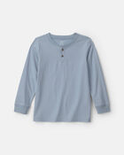 Boys Long-Sleeve Henley T-Shirt - Blue, image 1 of 3 slides