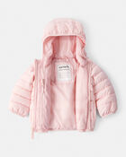 Baby Hooded Puffer Jacket - Pink, image 2 of 4 slides
