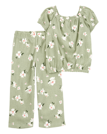 Baby 2-Piece Floral Top & Pull-On Pant Set, 