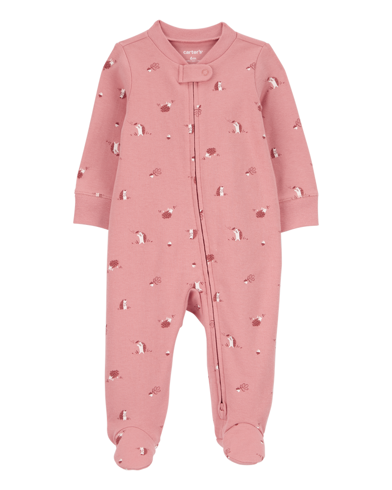 Carter s Baby Girls Baby Hedgehog 2 Way Zip Footie Sleeper Pyjamas