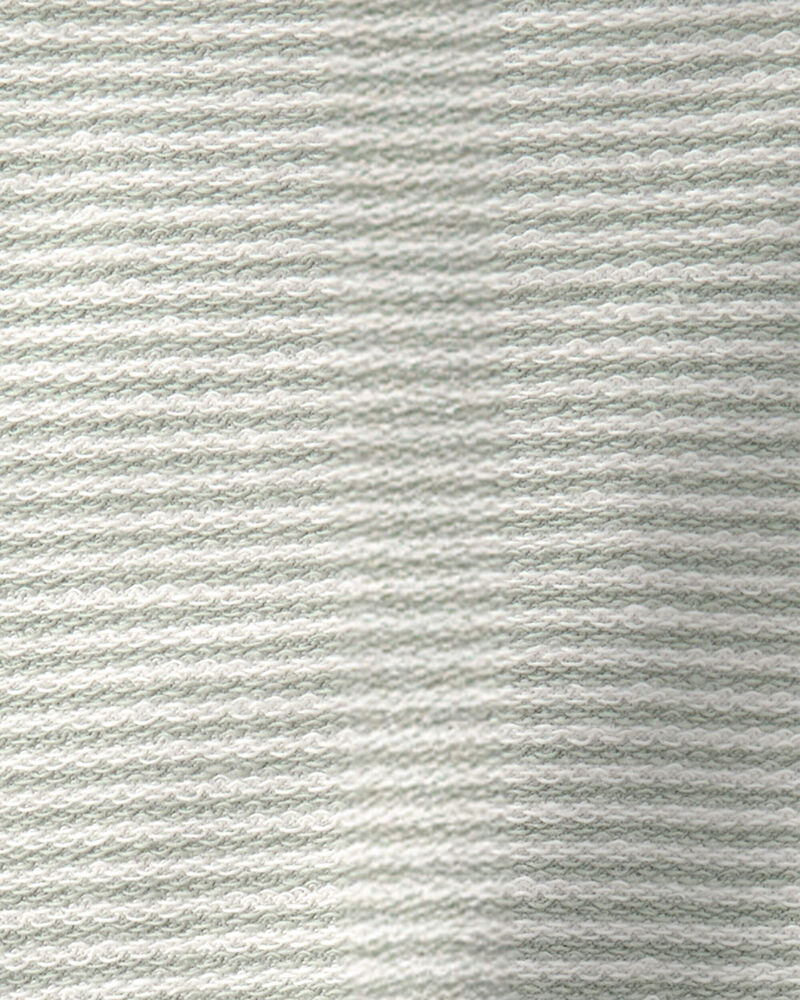 B&eacute;b&eacute; gar&ccedil;on - Ensemble 2 pi&egrave;ces haut &agrave; rayures et salopette courte - Vert, image 5 sur 5 diapositives