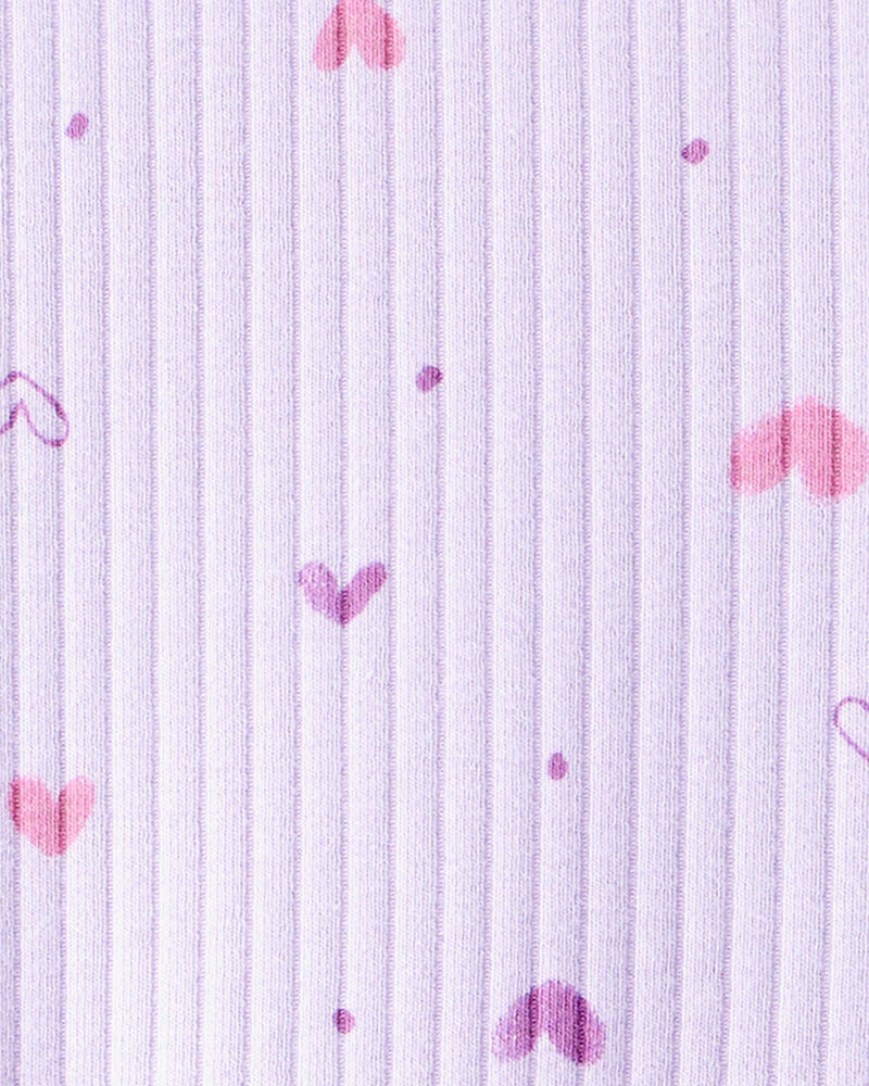 Toddler Girl Heart Print Long-Sleeve Dress - Purple, image 3 of 4 slides
