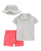 Bébé Ensemble 3 pièces chemise boutonnée et short, image 1 sur 3 diapositives