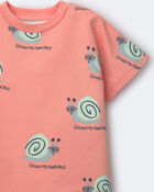 Toddler Boy Snail Dolman Tee - Orange, image 6 of 6 slides