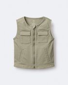 Toddler Zip-Up Vest - Olive, image 7 of 8 slides