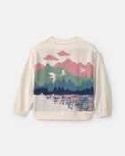 Toddler Girl Duck Landscape Sweater - Cream/Green, image 1 of 4 slides